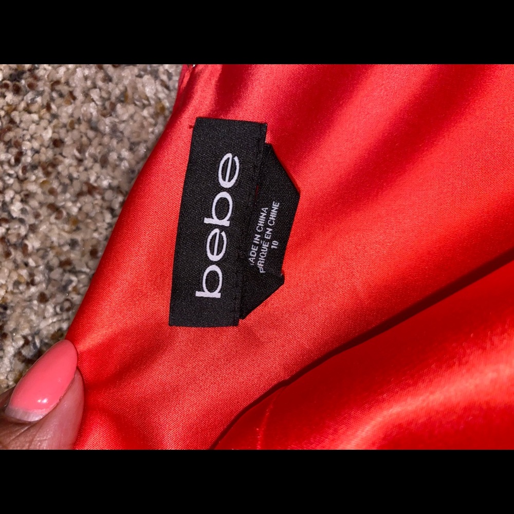 Coral silk-like dress - Picture 3 of 4